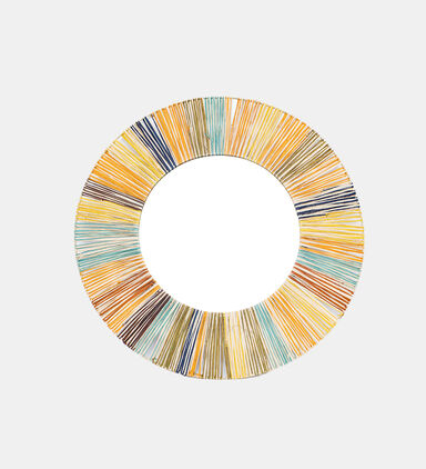Colorful Straw Grass Round Mirror