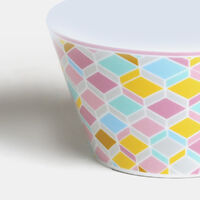 Porcelain All-over Geometric-print Bowl