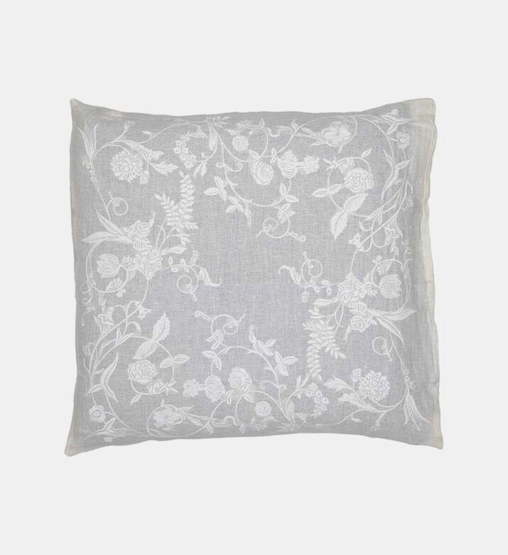 Home Deco and More Linen Floral-embroidered Cushion, Packshot View