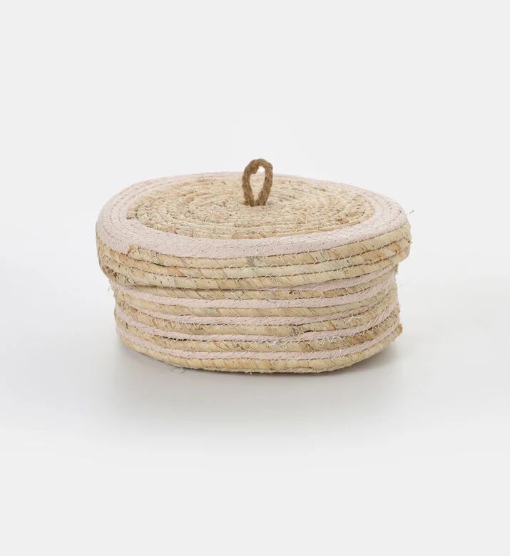 Home and Styling Straw Organizing Baskets, Beige, 24-cm, Packshot View
