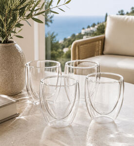Home Deco and More Double Wall Coffee Cup 4-piece Set, Packshot View