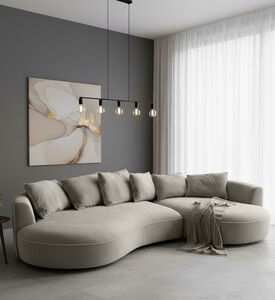 Home Deco and More Labrine 3-seater Sofa 2-piece, Beige, Packshot View