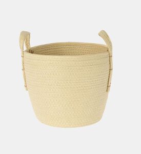 Home and Styling Rattan Round Basket, Beige, M, Packshot View