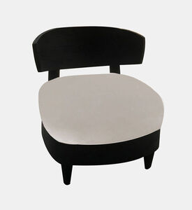 Home Deco and More Ava Acacia Arm Chair Round Back, Black, 75x75x84-cm, Packshot View