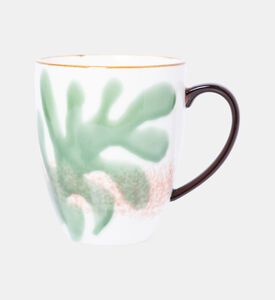 Home Deco and More Leaf Print 2-piece Porcelain Mug Set - 9 X 10.5 Cm, Packshot View