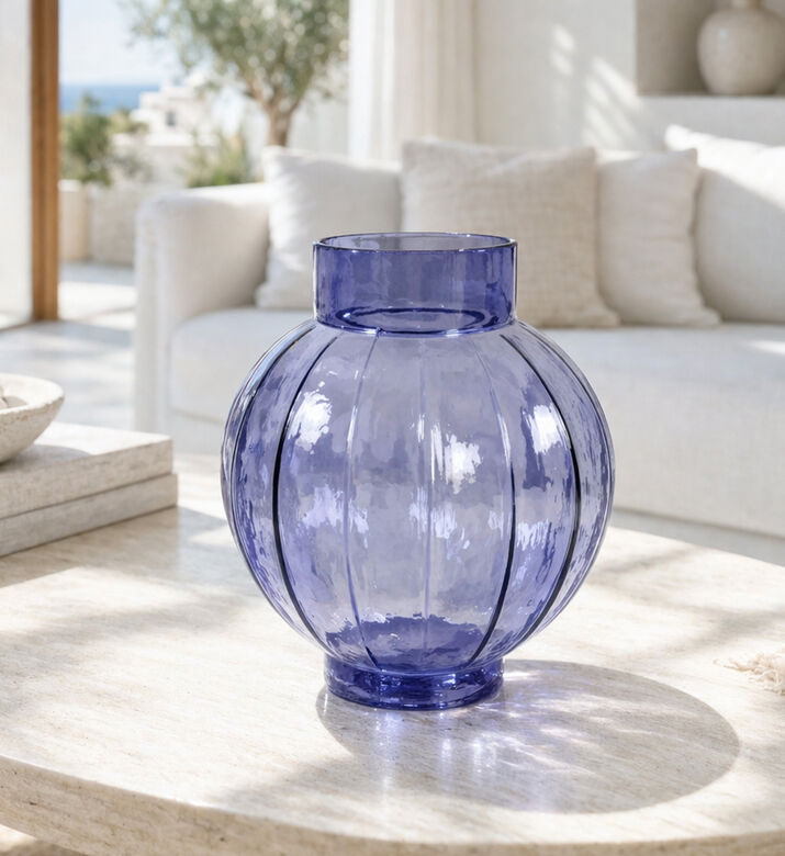 Decostar Nikka Medium Transparent Vase, Dark-blue, M, Packshot View
