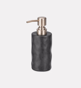 Home Deco and More Stoneware Soap Dispenser, Black, Packshot View
