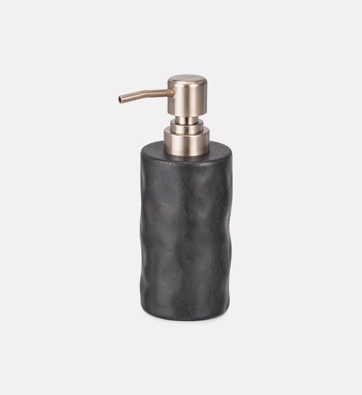 Home Deco and More Stoneware Soap Dispenser, Black, Packshot View