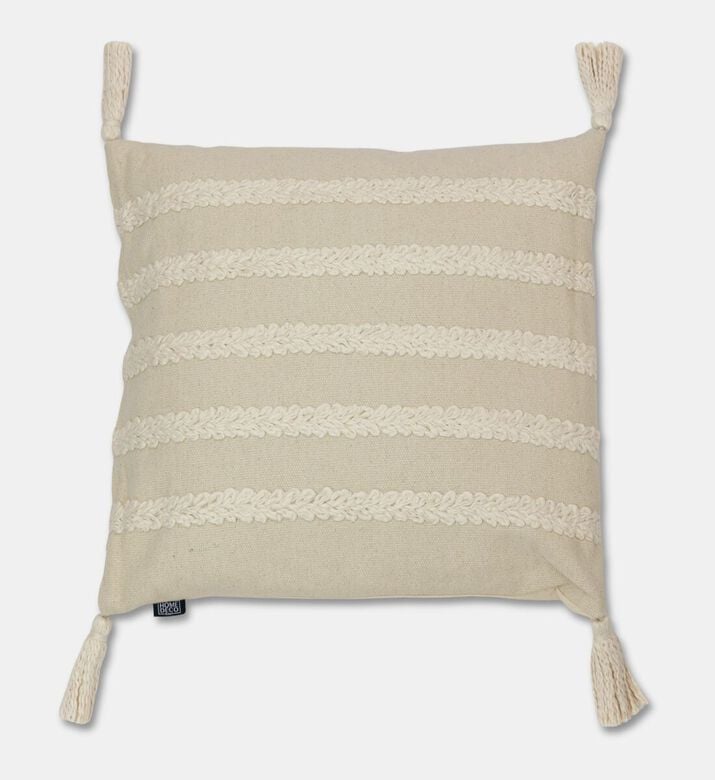 Home Deco and More Emily Cotton Yarn Applique Cushion, Packshot View