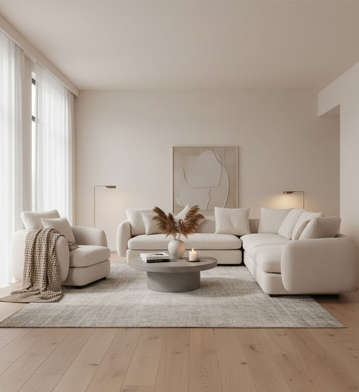 Home Deco and More Marley Left-sided Sofa Corner, Beige, Packshot View