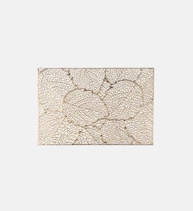 Excellent Houseware Leaf Embellished Pvc Placemat, Gold, Packshot View