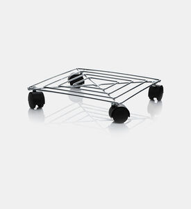 Home Deco and More Chrome Square Plant Trolley, Packshot View