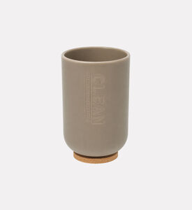Home Deco and More Clean Toothbrush Holder Mug, Brown, Packshot View
