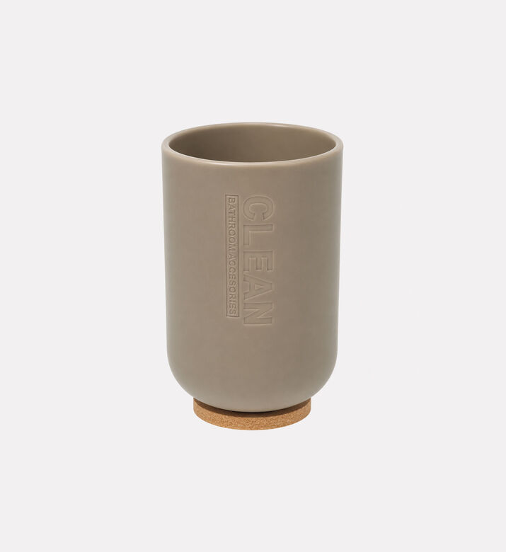 Home Deco and More Clean Toothbrush Holder Mug, Brown, Packshot View