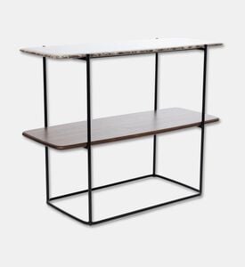 Home Deco and More Shard Single 2-shelves Shelving Unit, Walnut, Packshot View
