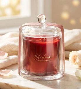 Home Deco and More Glass Dome-shaped Scented Candle Jar, Packshot View