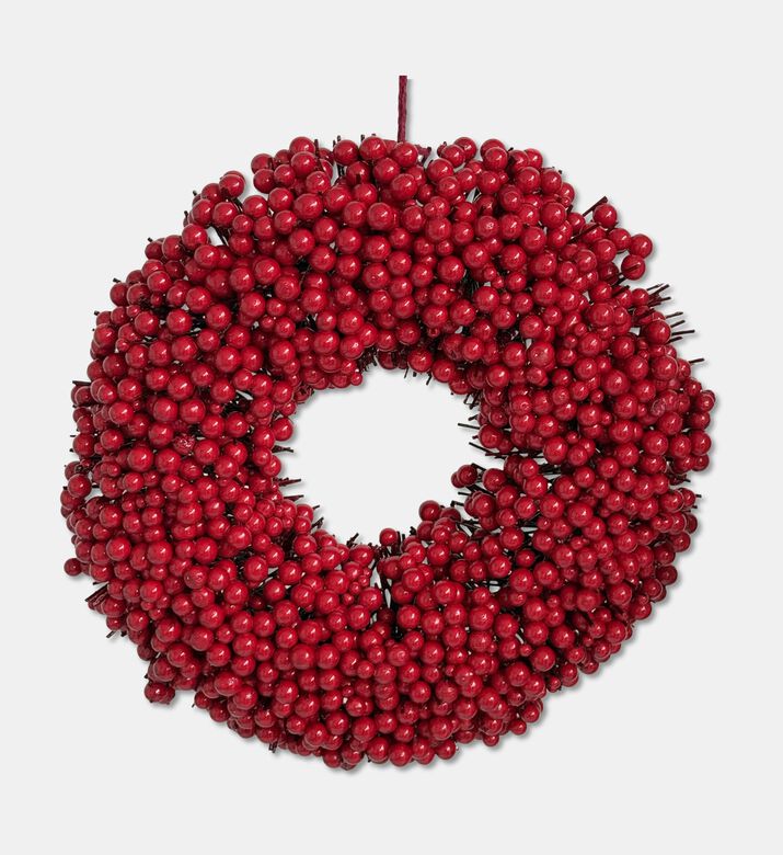 Shishi Berry Wreath Red Lacked 45cm, Packshot View