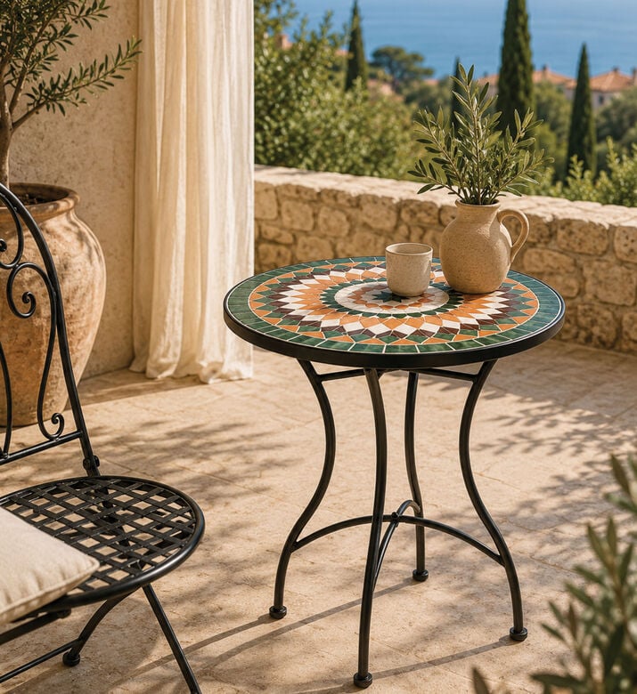 Home Deco and More Mosaic Top Bistro Table, Packshot View