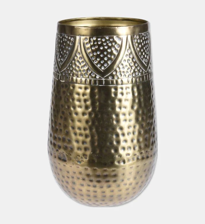 Home Deco and More Hammered Metal Decorative Vase, Packshot View