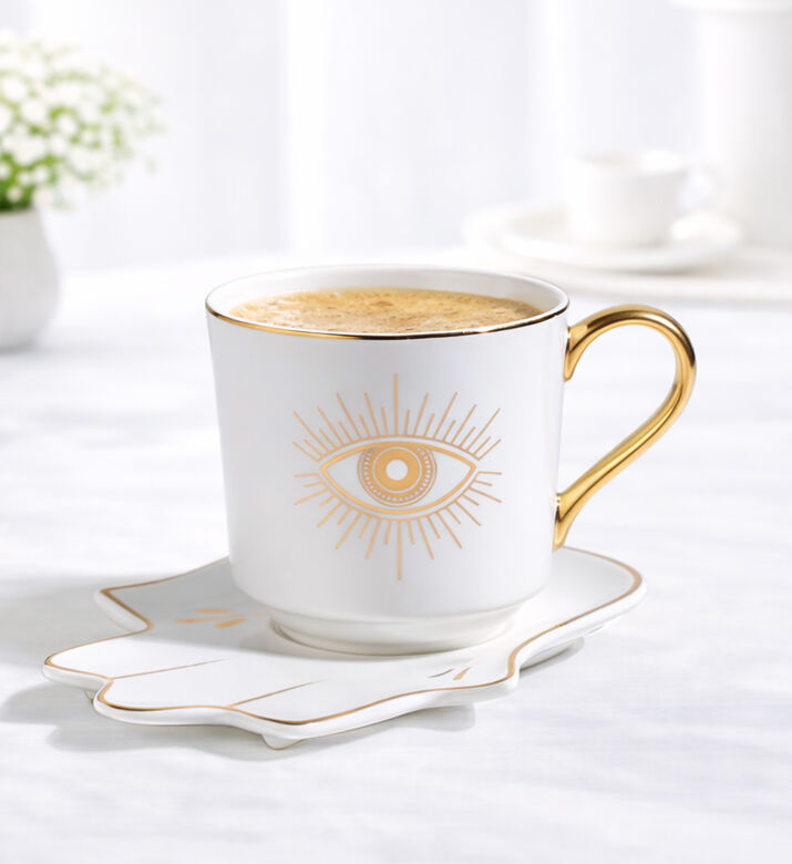 Home Deco and More Eye Cup Hamsa Tray 2-piece Set, Packshot View