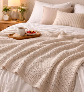 Cannon Knitted Cotton Household Throw Blanket, Packshot View