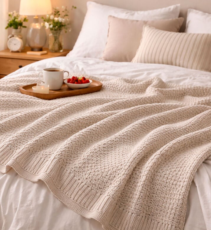 Cannon Knitted Cotton Household Throw Blanket, Packshot View