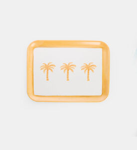 Home Deco and More Melamine Palms Tree Rectangular Serving Tray, Orange, Packshot View