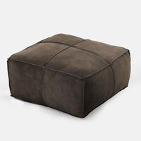 Elmer Suede Leather Square Pouf