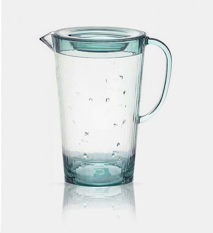 Home Deco and More Acrylic Raindrop Design Pitcher, Green, 1.6-l, Packshot View