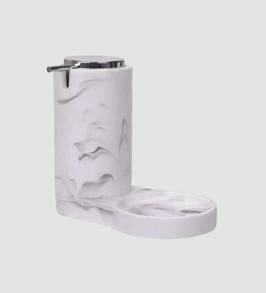 Marble-print 2-in-1 Soap Dispenser