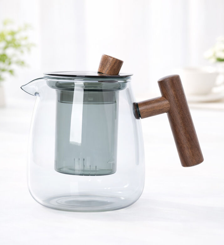 Home Deco and More Wooden Handle Tea Pot - 17x11x13.5 Cm, Packshot View