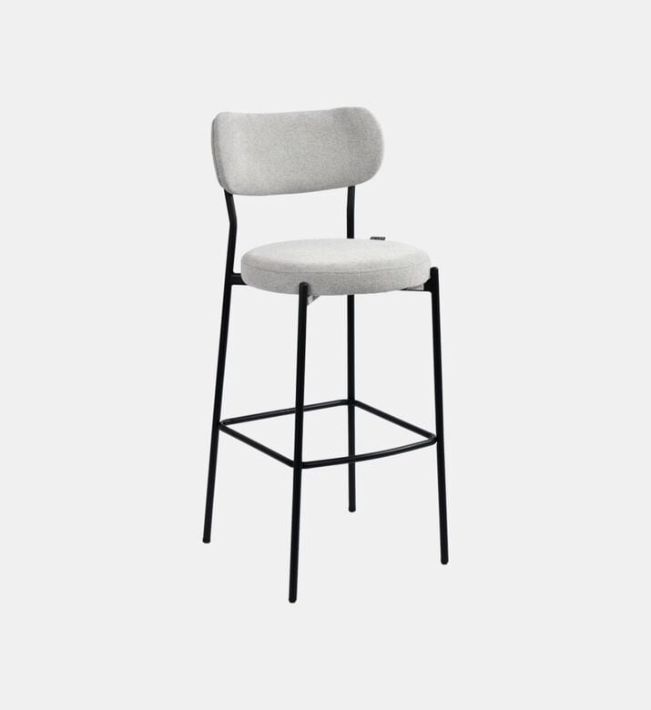 Home Deco and More Archie Fabric Steel Bar Chair Grey, Packshot View