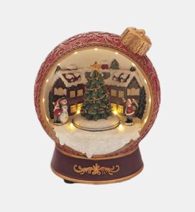 Resin Musical Lit Christmas Village Globe