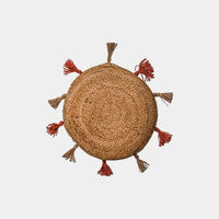 Sunny Jute Terracotta Pom Pom Cushion