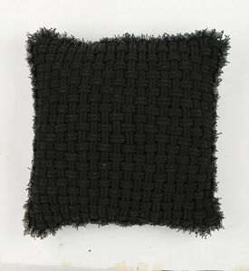Home Deco and More Iris Woven Knit Handmade Cushion, Anthracite, 45x45x45-cm, Packshot View