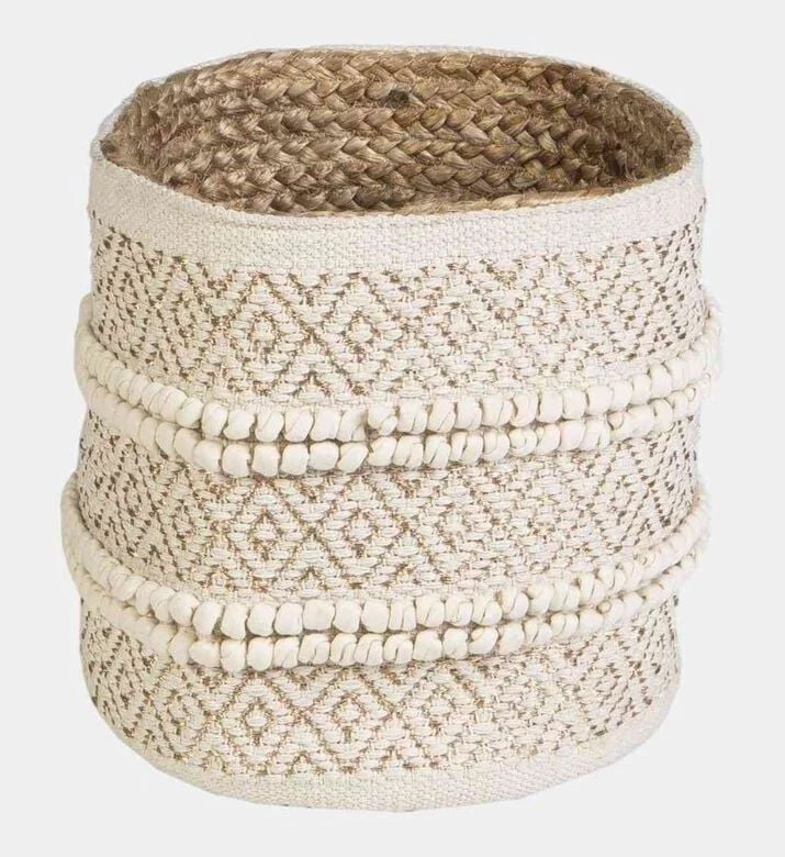 Deko and Co Cleor Cotton Basket, Gold, 30x30-cm, Packshot View