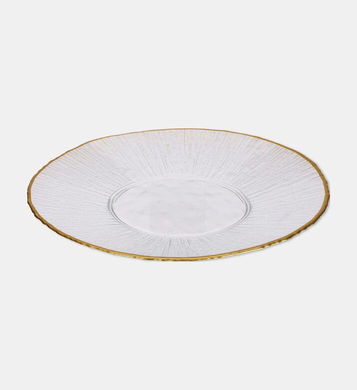 Home Deco and More Large Gold Rim Serving Plate, Gold, 28-cm, Packshot View