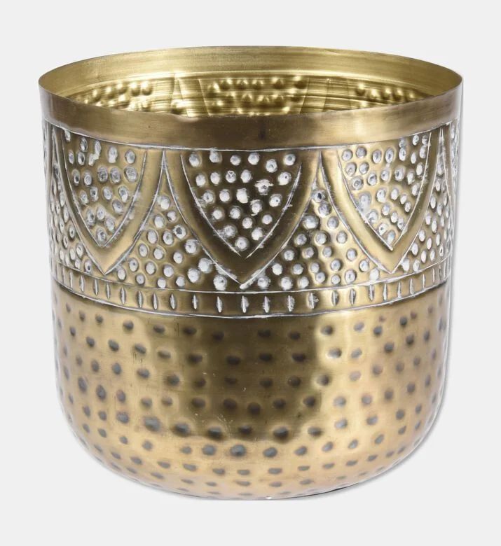 Home Deco and More Embossed Metal Decorative Vase, Packshot View