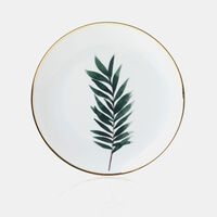 Gold-rimmed Leaf Dinner Plate