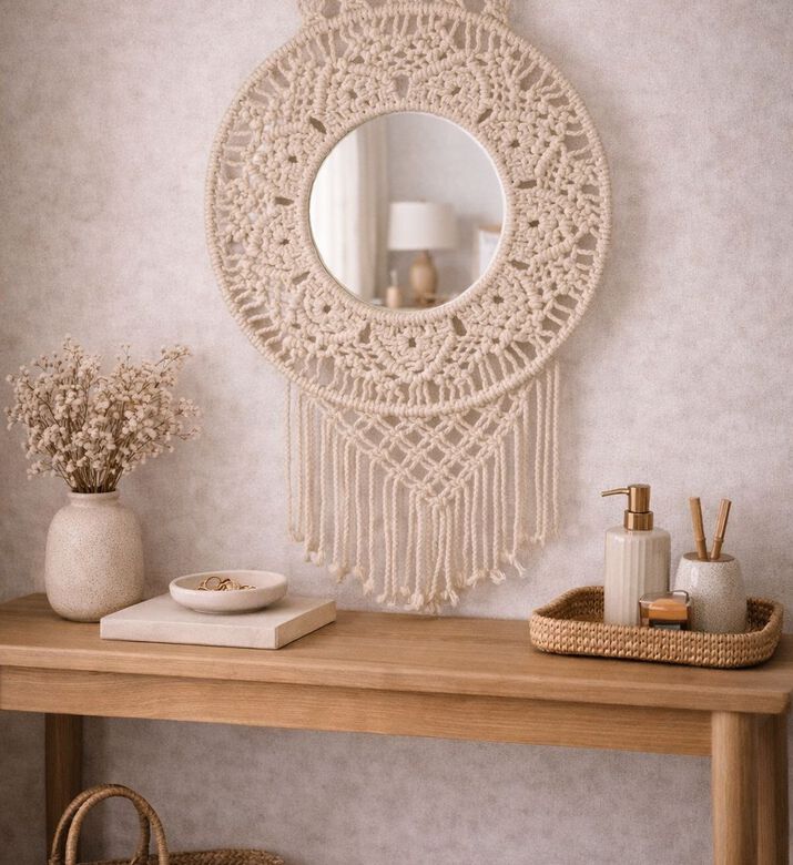 Kersten Macram Cotton Wall Mirror, Packshot View
