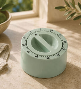 Excellent Houseware Rubber Coating Round Egg Timer, Green, 7-cm, Packshot View