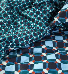 Essenza Teades Cotton Satin Duvet Cover, Blue, 200x220-cm, Packshot View