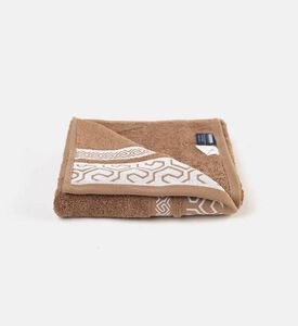 Cannon Patterned Border Cotton Bath Towel, Beige, 70x140-cm, Packshot View