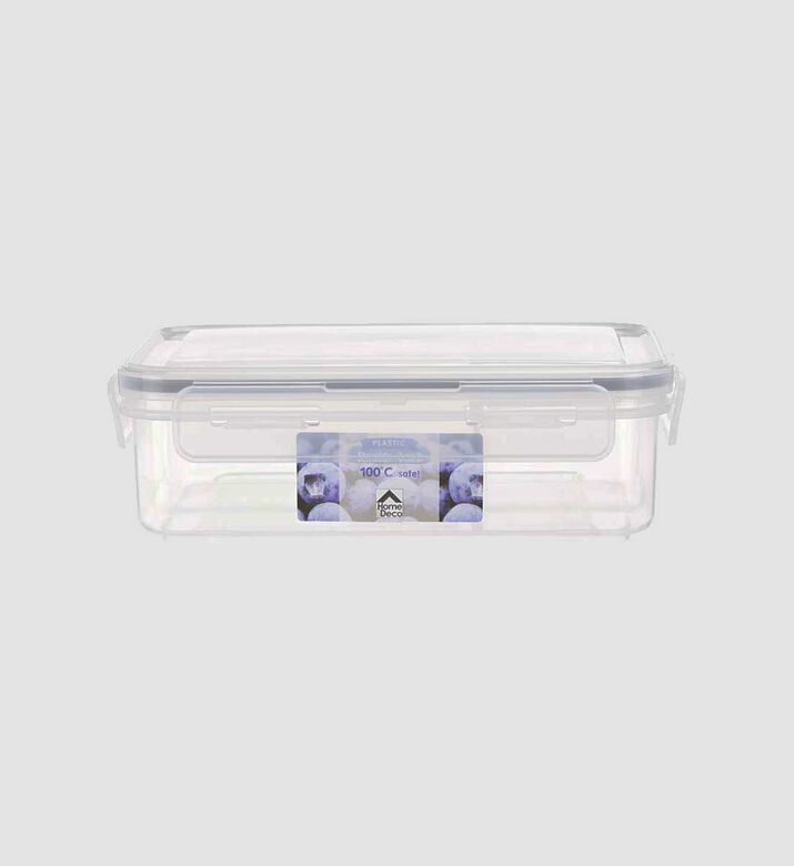 Home Deco and More Plastic Airtight Food Container, Clear, 2-l, Packshot View