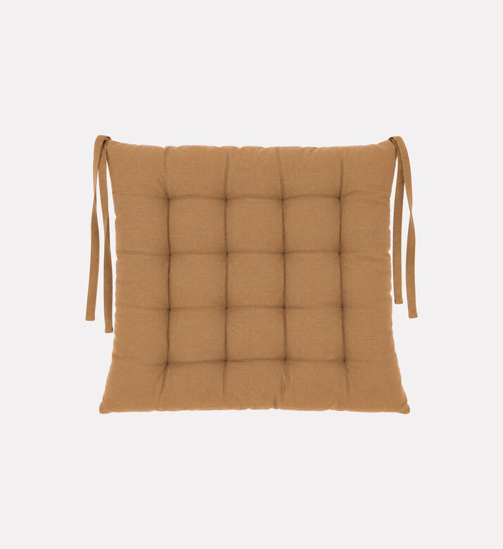 Home Deco and More Cotton Solid Chair Pad, Brown, Packshot View