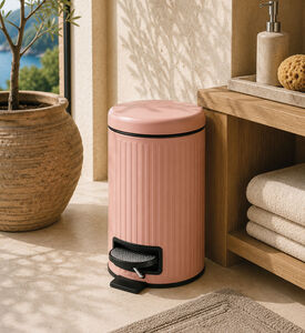 Home Deco and More Iron Foot Pedal Bin, Pink, Packshot View