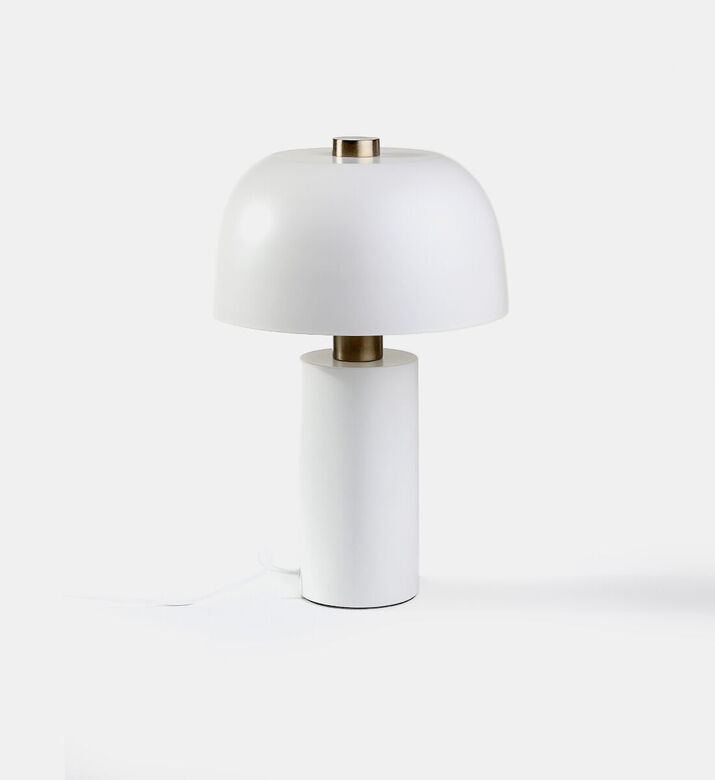 Cozy Lulu Metal Brushed Table Lamp, White, Packshot View