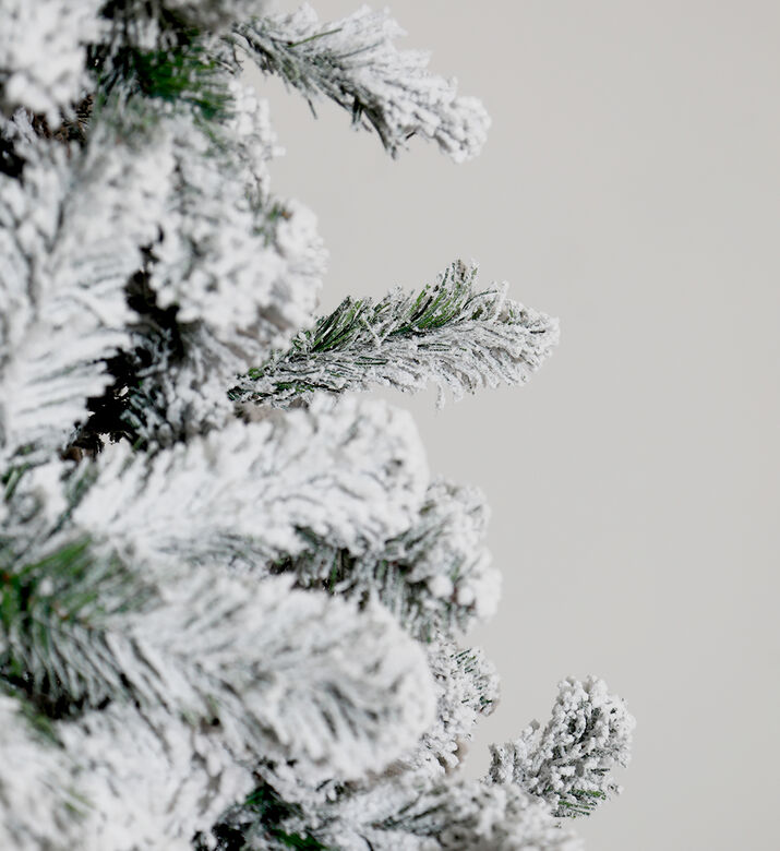 Home Deco and More Small Snowy Flocked Tree, White, 240-cm, Packshot View