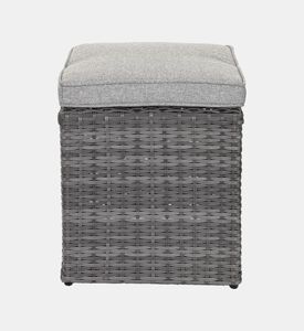 Home Deco and More Anthracite Rattan Cube Ottoman, Packshot View