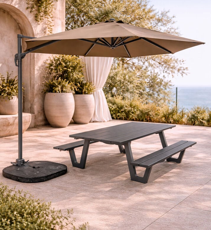 Home Deco and More Large Outdoor Umbrella, Taupe, 300-cm, Packshot View